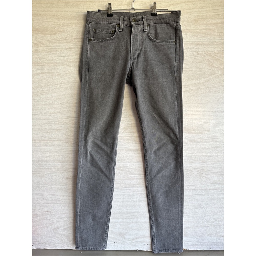 rag & bone Fit 2 Slim Skinny Jeans Men Size 29x32 Gray Distressed + Stretch